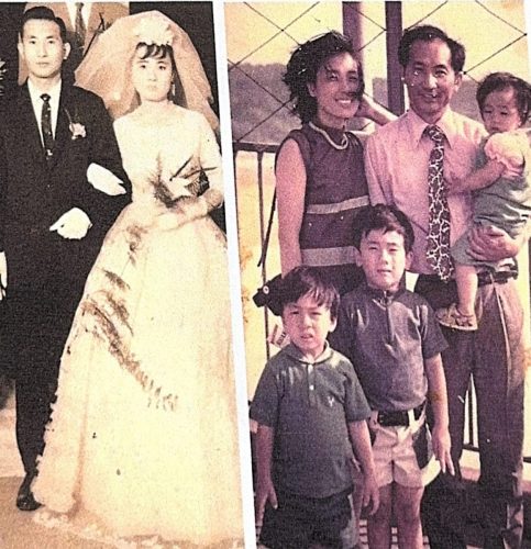 1-100 : 이상원과 이춘자의 결혼식(좌), 나야가라 폭포를 구경하는 이상원 박사 가족(우)