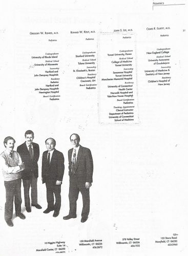 1-81 : Windham Hospital 소아과 전문의 Staff, 가운데 이상원 박사