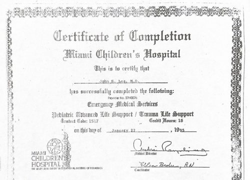 2-101 : Connecticut Medical Insurance Company 소아과학 연수교육 받은 확인증