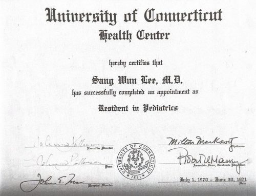 2-130 : University of Connecticut Health Center 소아과학 연수교육, 1969-1970년