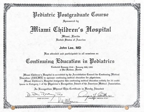 2-144 : University Wisconsin Madison Medical School 소아과학 연수교육, 2000년