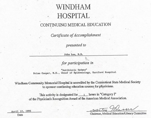 2-179 : Windham Hospital 소아과학 연수교육, 1993년