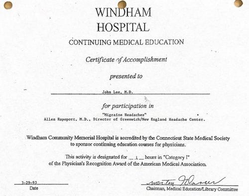 2-182 : Windham Hospital 소아과학 연수교육, 1993년
