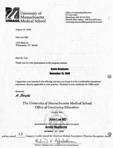2-201 : University of Massachusetts Medical School 소아과학 연수교육