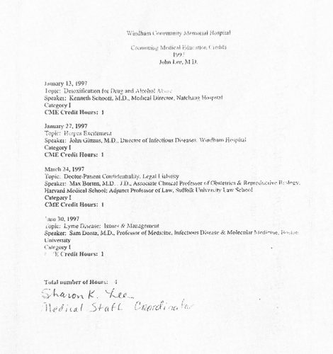 2-86 : Windham Community Memorial Hospital 소아과학 연수 교육