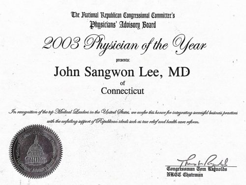 3-32 : 이상원 박사는 2003년 미국 Physician of Year로 선정  