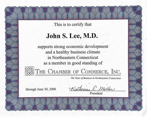 3-88 : The Chamber of Commerce에서 보낸 이상원 박사는 좋은 회원이라는 증명, 1997년