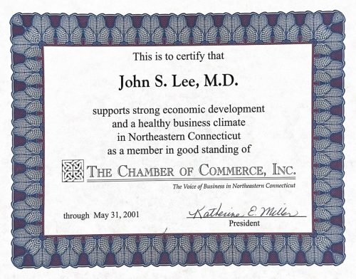 3-89 : The Chamber of Commerce에서 보낸 이상원 박사는 좋은 회원이라는 증명, 2000년