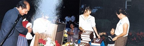 4-22-2 : 기념식에서 인사하는 이상원 박사와 딸 Jeanne Lee